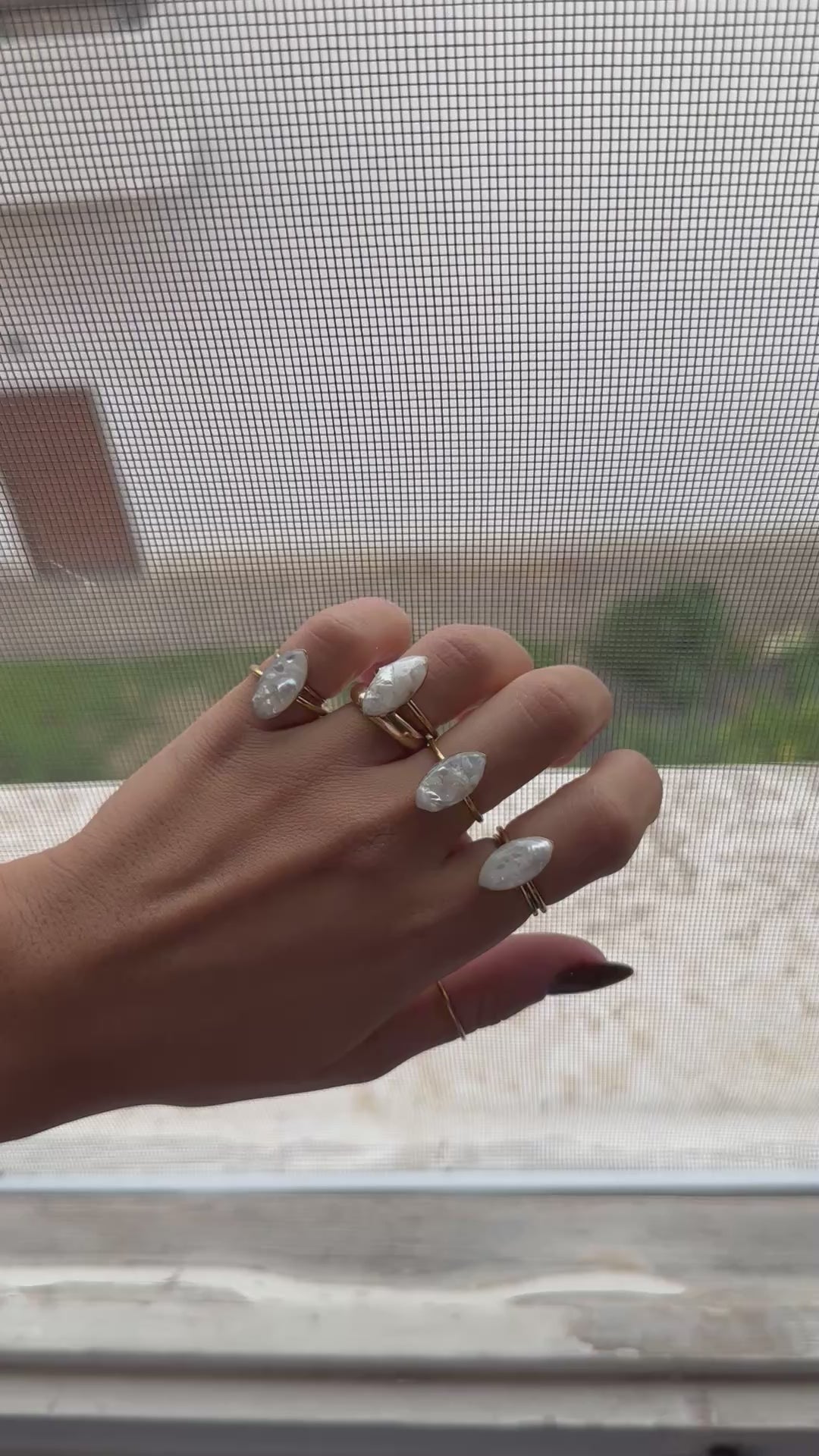 Anello Lacrime di perle mini